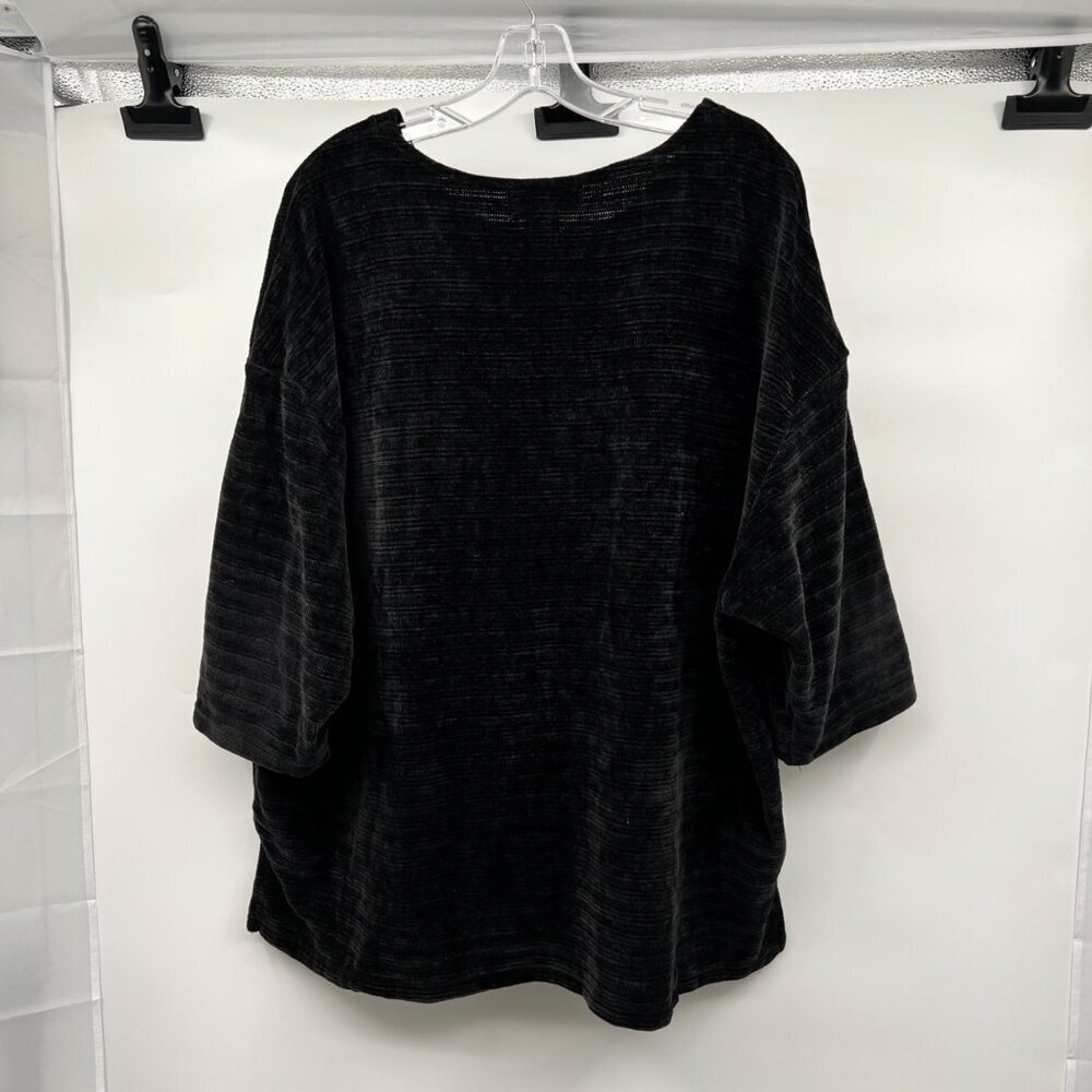 C.D. Daniels Womens Pullover Sweater 3/4 Sleeve Textured Black Gray Size 3X - Picture 7 of 8